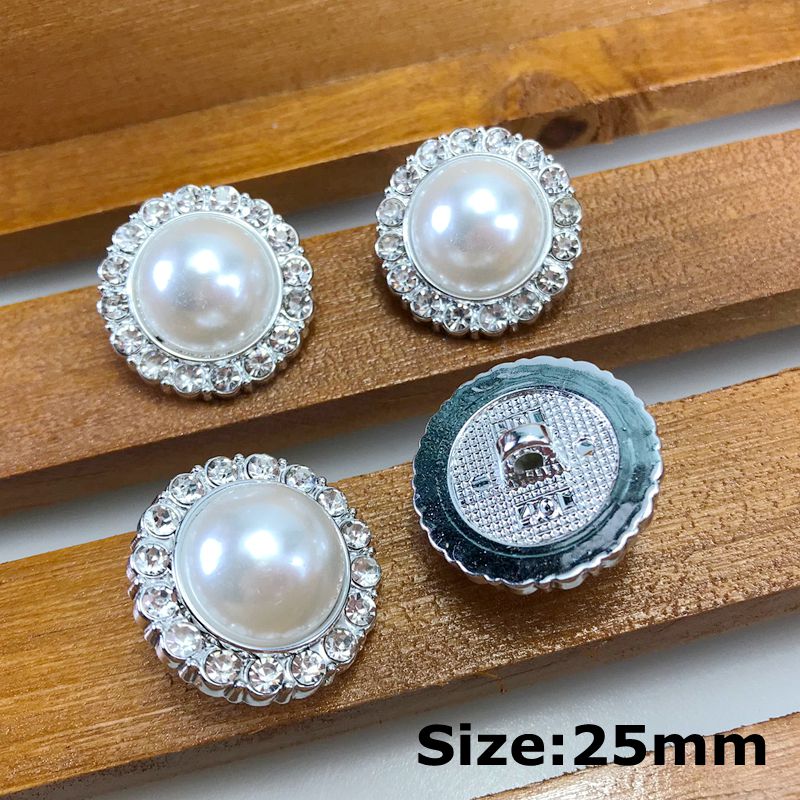 Hl 5 stk 20mm-25mm overtrækstrøje perle rhinestone plating knapper skaft gør-det-selv beklædning sytilbehør: Stil 01