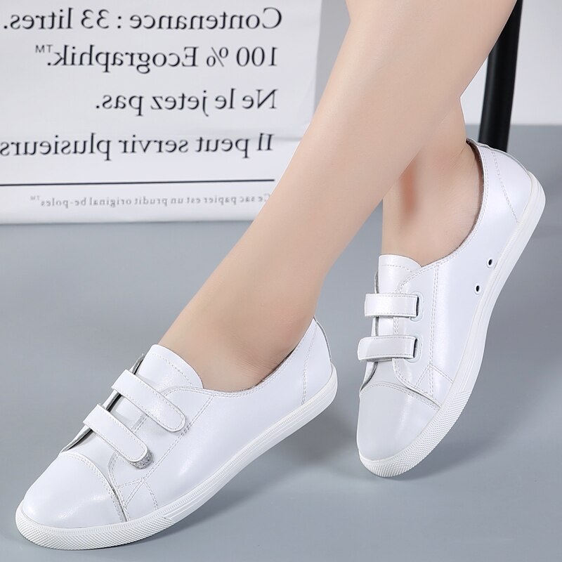 Schoenen dames damesschoenen casual hoog platform gat pu leer gestreepte eenvoudige sneakers dames casual witte schoenen