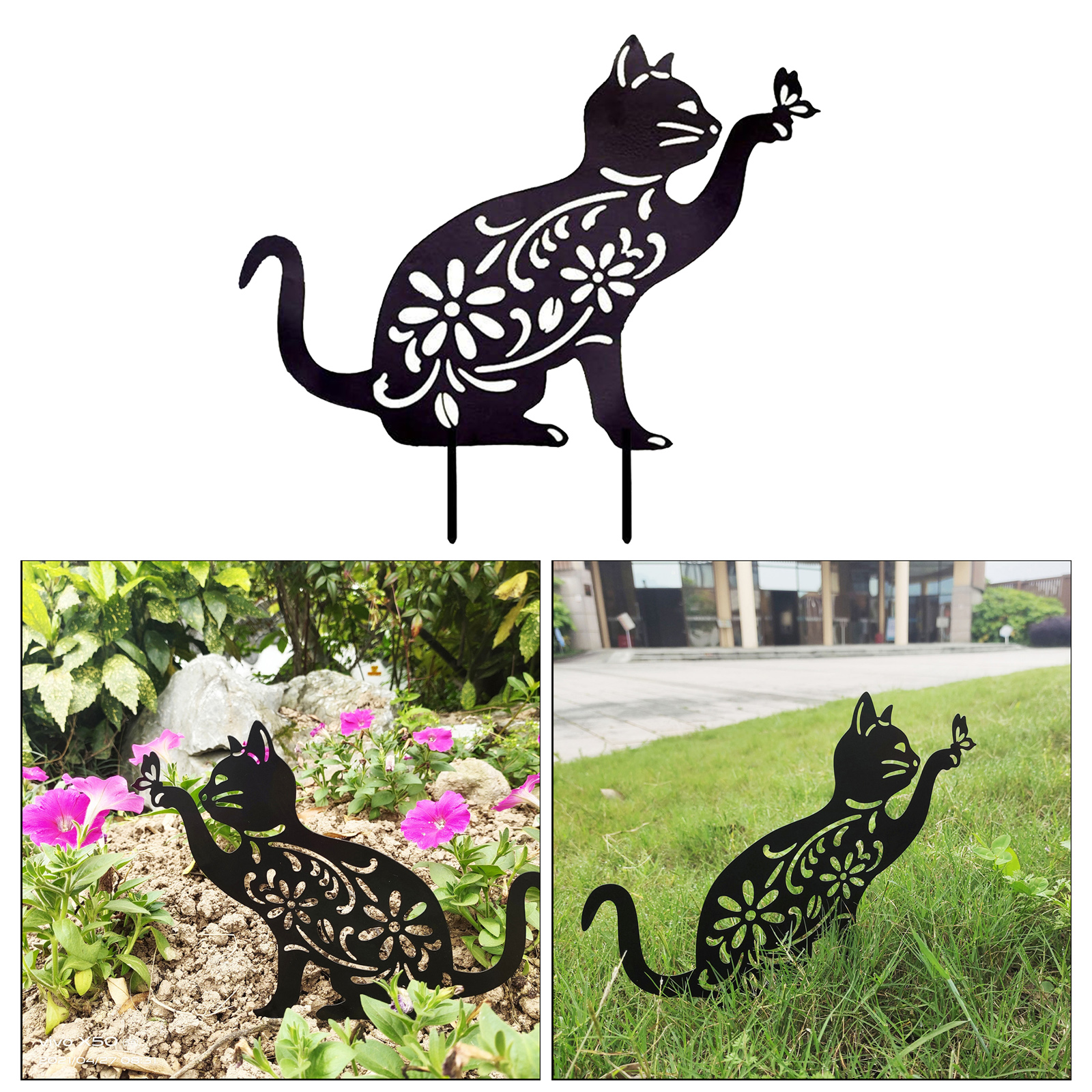 Sagome di animali vivaci del giardino del gatto del ferro decorativo per il fienile tutto'aperto