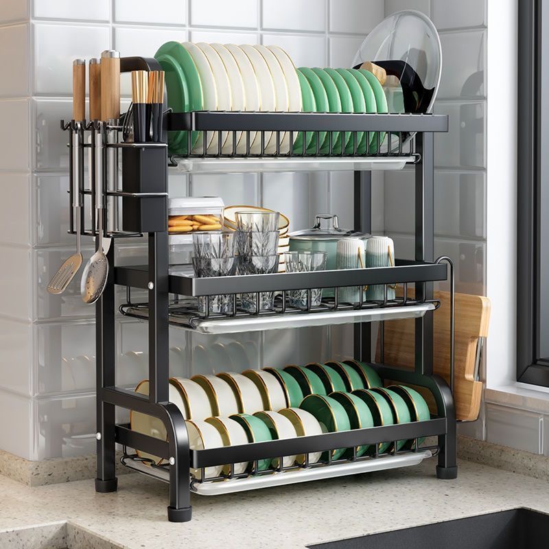 Haushalt Multifunktionale Küche Geschirr Rack Trocknen Lagerung Organizer Schalen Stäbchen Utensilien Schrank Arbeitsplatte Platzsparend