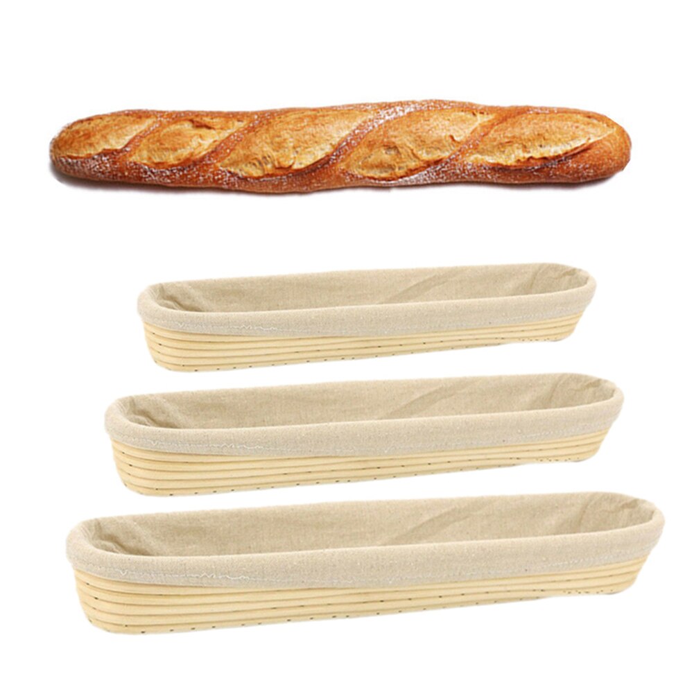 Wicker Baguette Proofing Basket Dough Baskets Baguette Fermentation French Bread Dough Proofing Rattan Basket with Cloth Cover