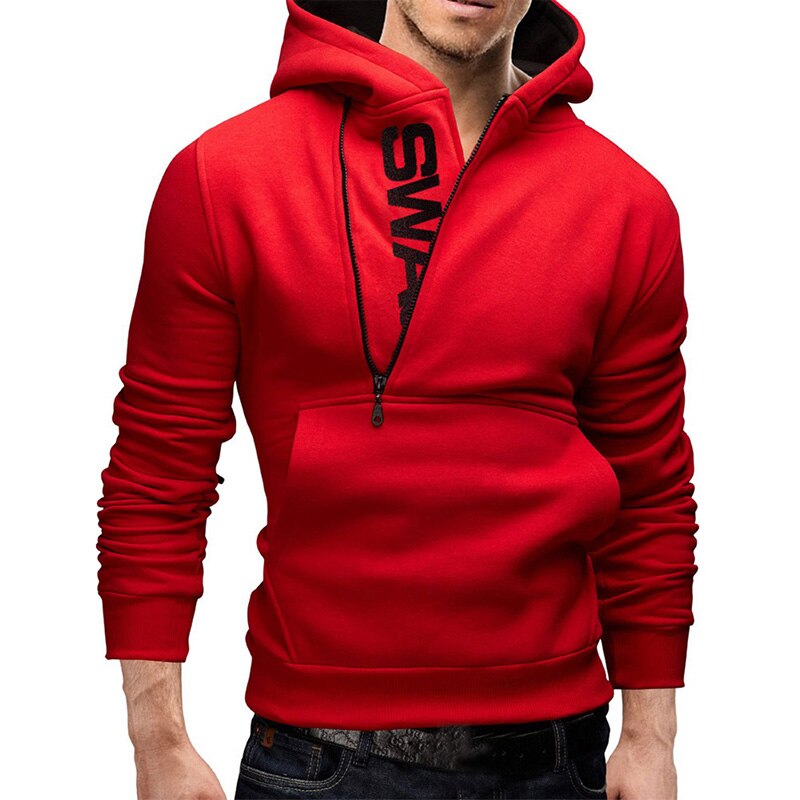 Autumn Men Casual Letter Printing Side Zipper Head Cashmere Sweater Male Outerwear Top Men's Hoodies Sports