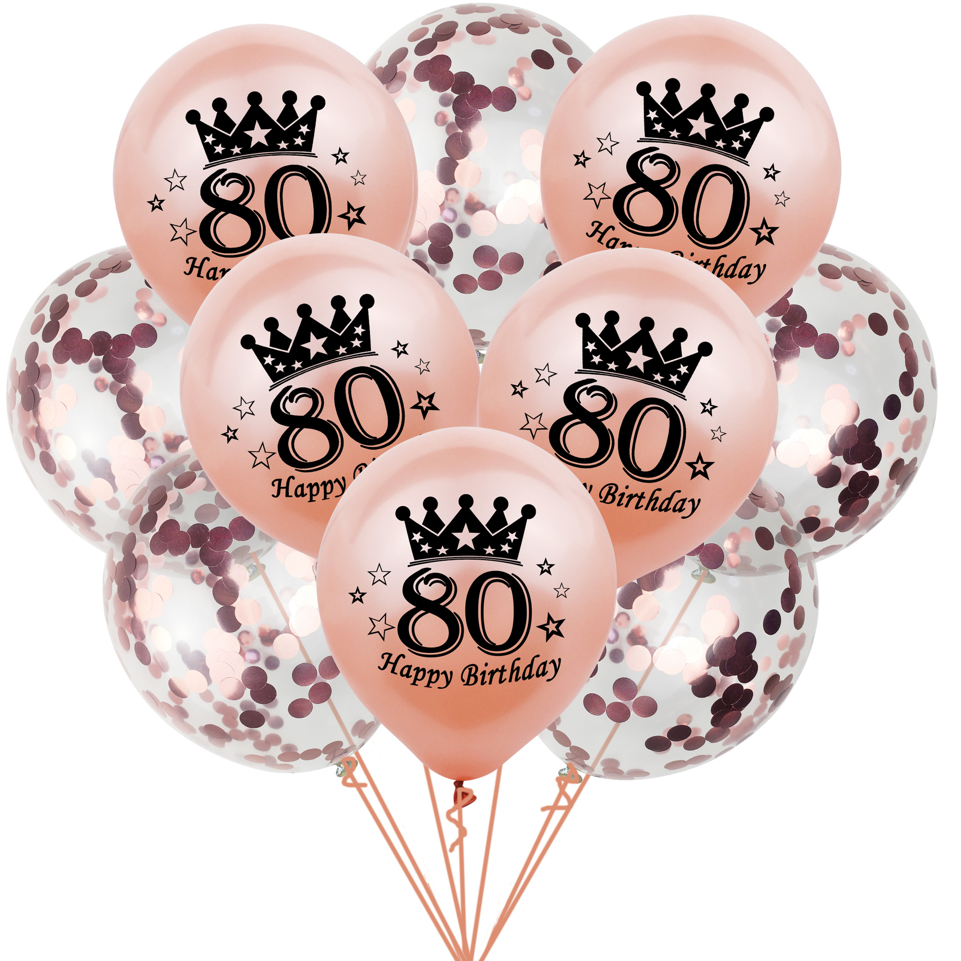 80th Rose Gold Birthday Party Decrations Women 80 Birthday Plates Napkins Forks Party Supplies 80 Year Old Birthday Disposable: DARK GRAY