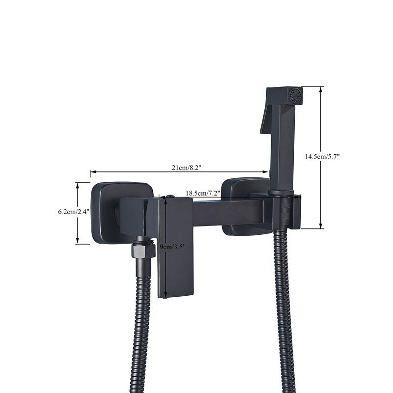 Zwart Bidet Kraan Messing Douche Tap Wasmachine Mixer Moslim Koud En Warm Verstelbare Installeren Douche Spuitkop Hoge Druk