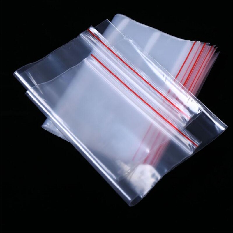100 Stuks Zip Lock Tassen Helder Voedsel Opslag Poly Pouch Pakket Kleine Sieraden Verpakking Hersluitbare Vacuüm Opbergtas Dikke Verse tas