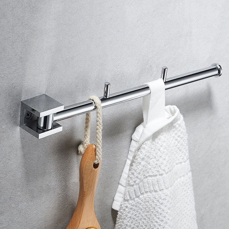 Badeværelse håndklædeholder krom håndklædestang roterende håndklædestativ vægmonteret håndklæde ring badeværelse tilbehør