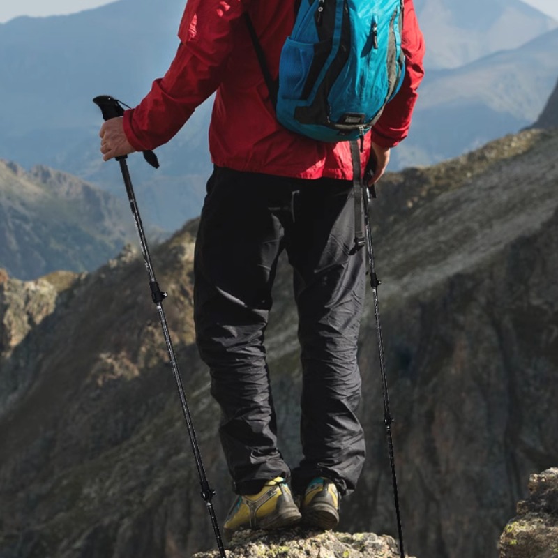 Bâtons de Randonnée Télescopiques - Fibre de Carbone - Pliants - Antidérapants - Bâtons d'Alpinisme Portables
