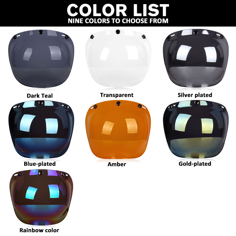 Visera para casco de cara abierta, cascos de motocicleta, viseras de burbujas abatibles hacia arriba, lente Capacete, accesorios para casco de motocicleta