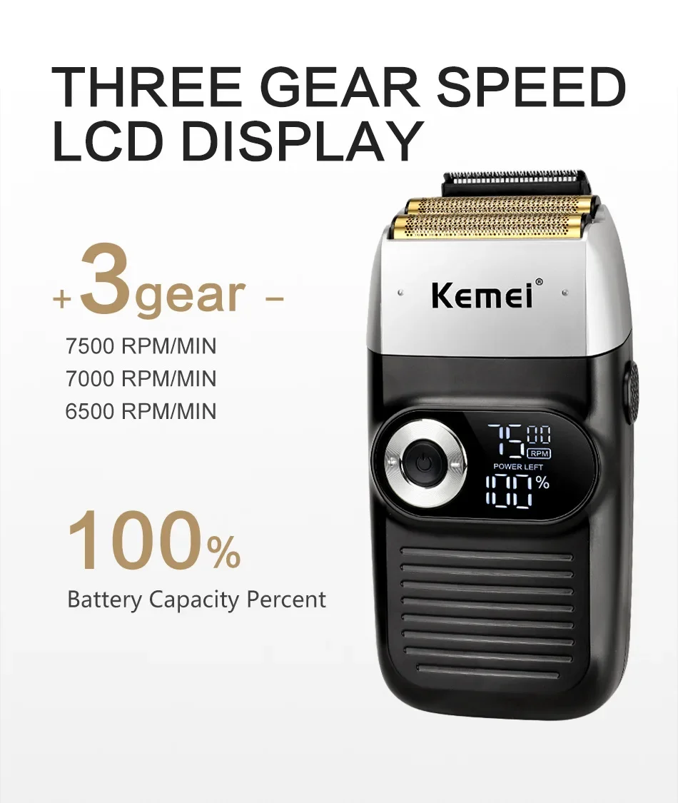 Kemei Hair Clipper Kit, Electric Shaver, Male Hair Cutting Machine, Men's Trimmer Machine, KM-2299, KM,KM-5083