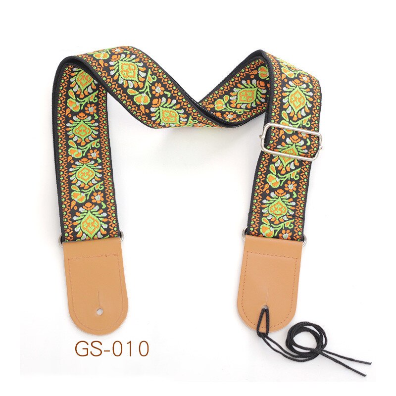 Geborduurde Gitaarband Nationale Stijl Schouderband Lint Muziekinstrument Band Gitaarband Instrument Gitaar Deel: GS-0104