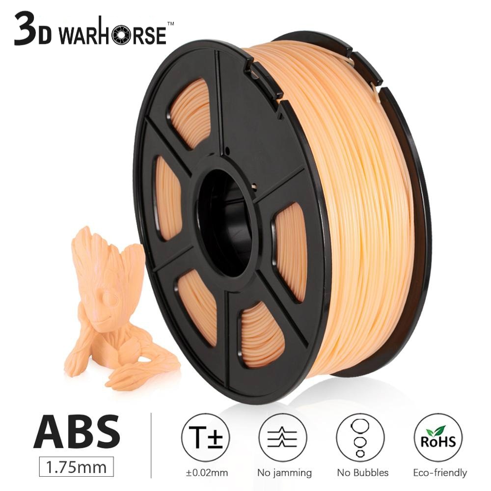 Filaments abrasifs de peau en plastique d'abs d'aw matériel d'abs de 1.75mm pour l'imprimante 3d de fdm avec rohs/atteindre le bateau rapide aucun ABS de bulle