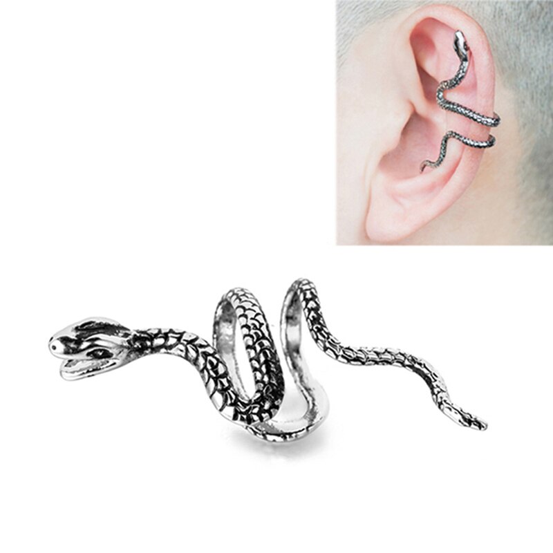 1PC Kupfer Schlange Ohrclip Manschette Wrap Ohrringe Keine Gefälschte Piercing-Clip Knorpel Ohrring für Frauen Männer körper Schmuck Punk Rock: FK30023SL-1pc