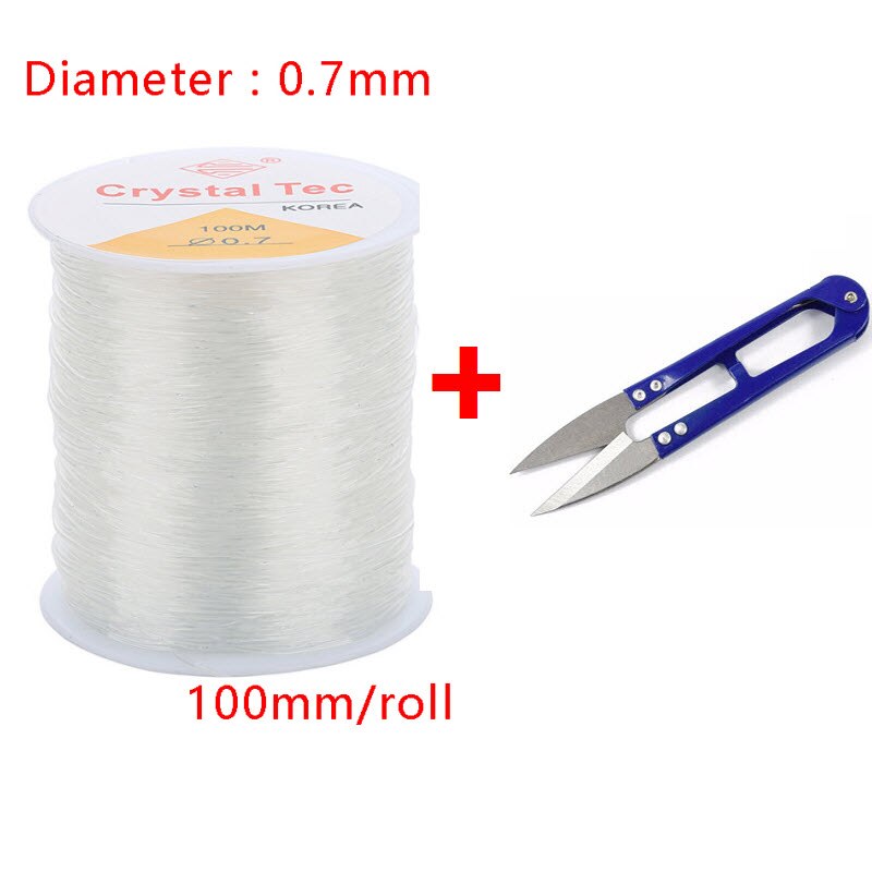 Xinyao 100 meters 0.5/1.5mm Round Elastic Line Transparent Crystal Elastic Beading Cord String Thread Rope Diy Findings