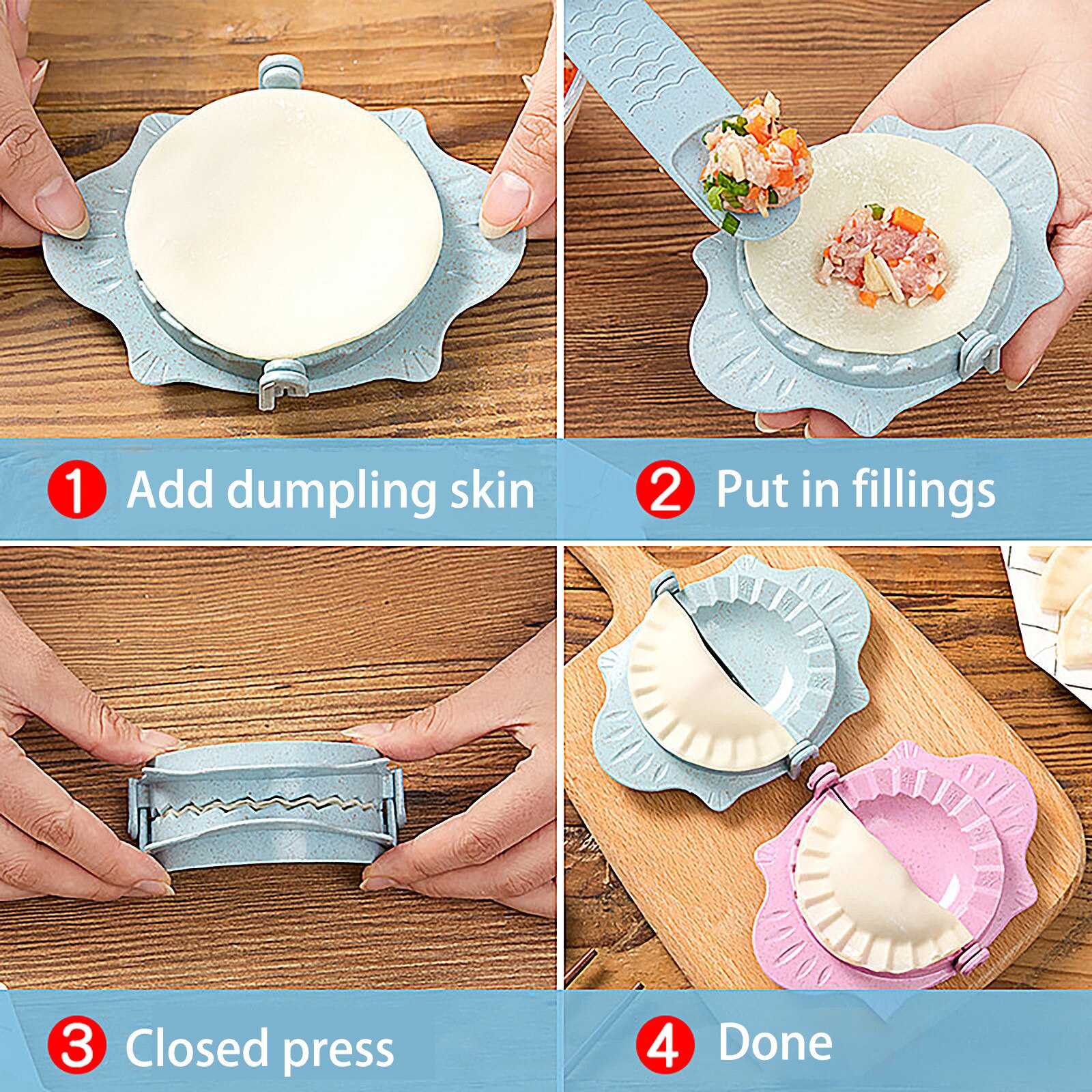Plastic Dumpling Molds Chinese Food Jiaozi Maker Dough Press Dumpling Pie Ravioli Hand Mould Kitchen DIY Tools