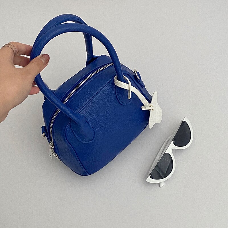 Vrouwen Blauw Schouder Messenger Bags Pu Lederen Dames Draagbare Kleine Shell Tas Elegante Vrouwelijke Daily Purse Handtassen