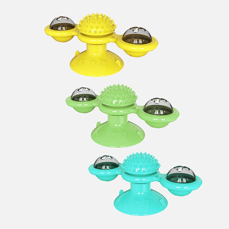 N67 brinquedos para animais de estimação para gatos treinamento interativo quebra-cabeça turntable windmill bola girando brinquedos para gato gatinho jogar jogo gato suprimentos