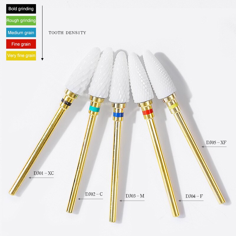 1/5pc keramische nagelvijlen, boor, manicuretrimmer, pedicure, elektrische nagelriemenreinigingsbit, slijpkop, verwijder nagellak