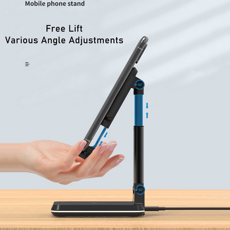 Qi Wireless Charger Stand Adjustable Cell Phone Charging Holder 10W Fast for iPhone 11 XS XR X 8 Airpods Pro Samsung S20 S10 S9