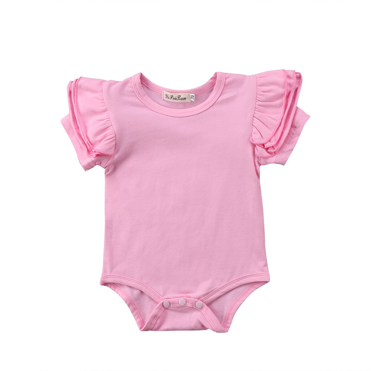 Lioraitiin Schattige Peuter Baby Meisjes Romper Korte Mouw Solid Jumpsuit Katoen O-hals Outfits Kleding: D / 24M