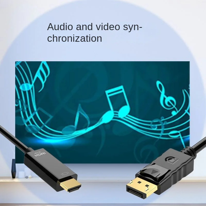 DP-zu-HDMI-Kabel, 1,8 m, 4K-HD-Adapterkabel, Computer-Monitor-Kabel, wandelt große DP-zu-HDMI um