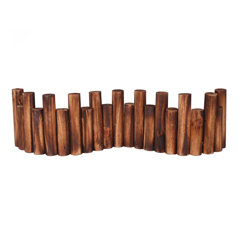 Anti-Corrosion Log Roll Border Easy Plug-in Fence Anti Corrosion Resistant Wooden Edging Fence for Flower Beds Lawns Paths: Default Title