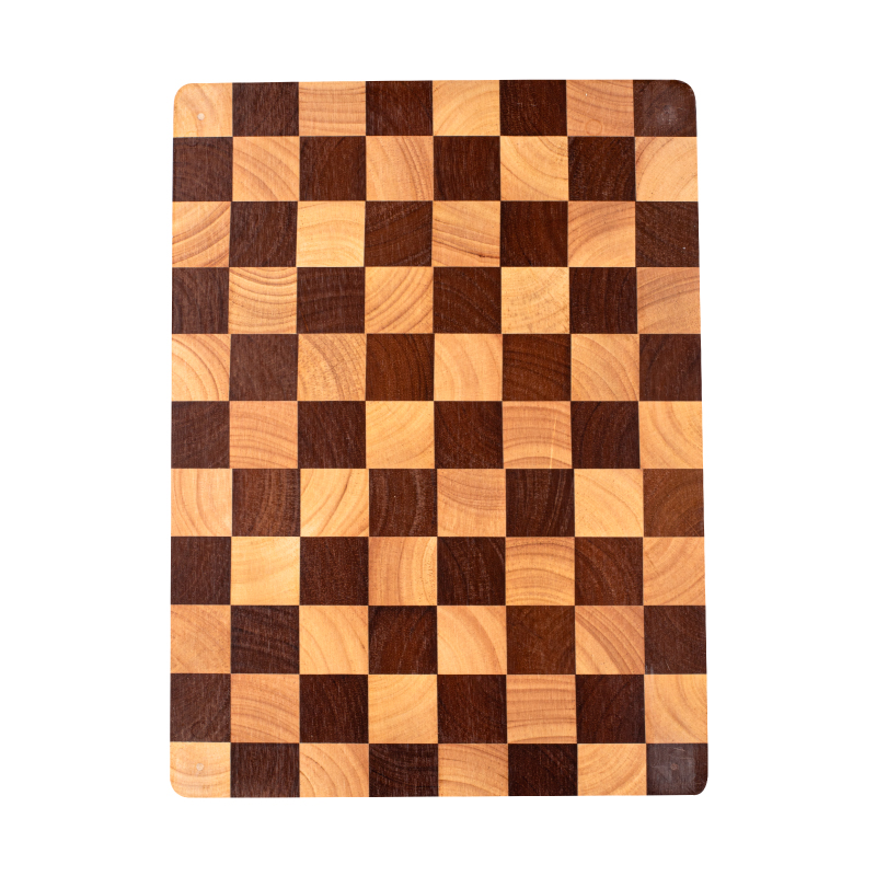 Wooden Checkerboard Pattern Cutting Board Large Charcuterie Board for Meat, Cheese, Bread, Vegetables, Fruits, Kitchen Gadget: Dark Khaki