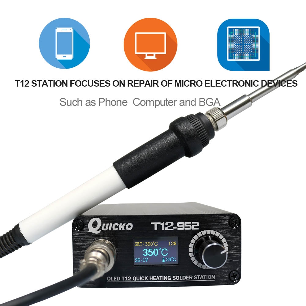 Quick Heating T12 soldering station electronic welding iron version STC T12 OLED Digital Soldering Iron T12-952 QUICKO
