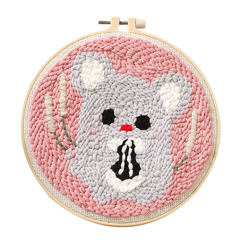 Diy Wol Borduurpakketten Kleine Muis Patronen Borduurpakketten Punch Naald Borduren Handwerken Sets: Default Title