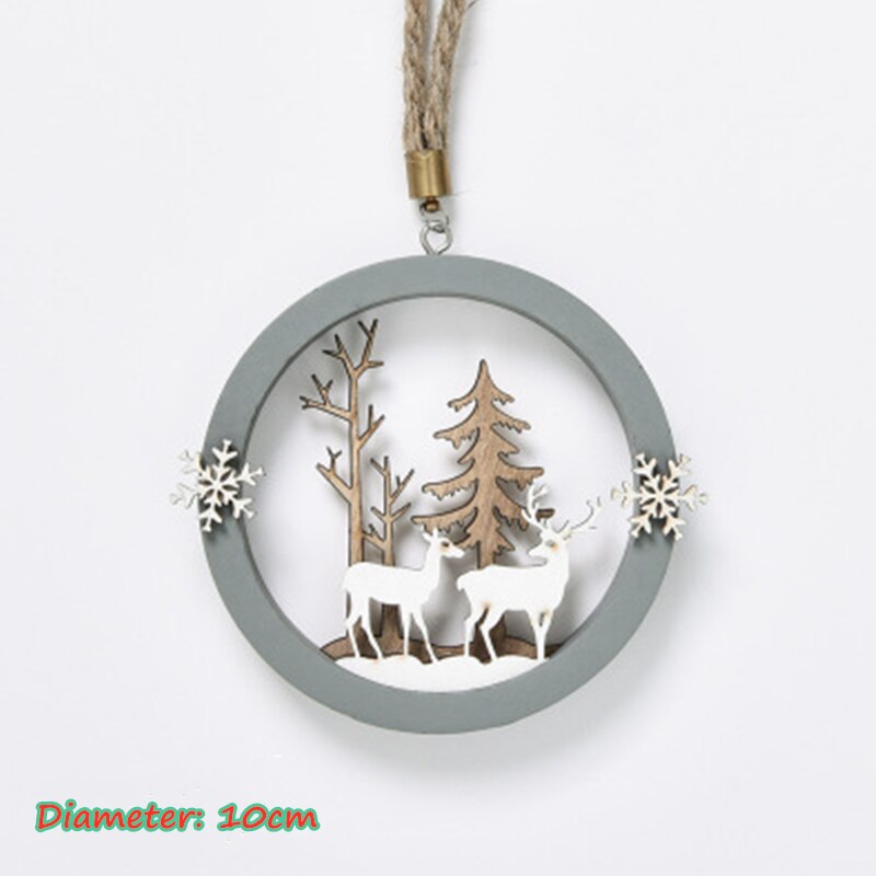 neue Weihnachten Holz Dekoration Anhänger Elch Weihnachten Baum Ornament Neue Jahr Weihnachten für Kinder: Style 1