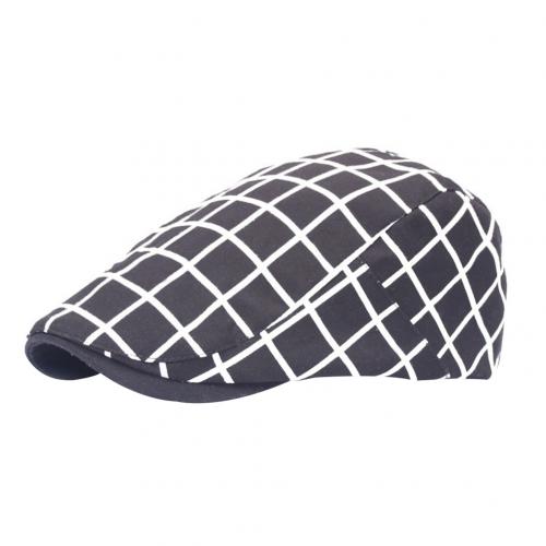 Men Women Plaid Cotton Flat Cap Summer Spring Sun Hat Adjustable Beret Headwear Clothing decor Accessory Xmas: Black