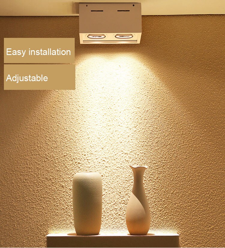 Sort hus antirefleks enkel installation overflademonteret rektangel led gitterlampe 10w 14w 20w firkantet 5w 7w 12w