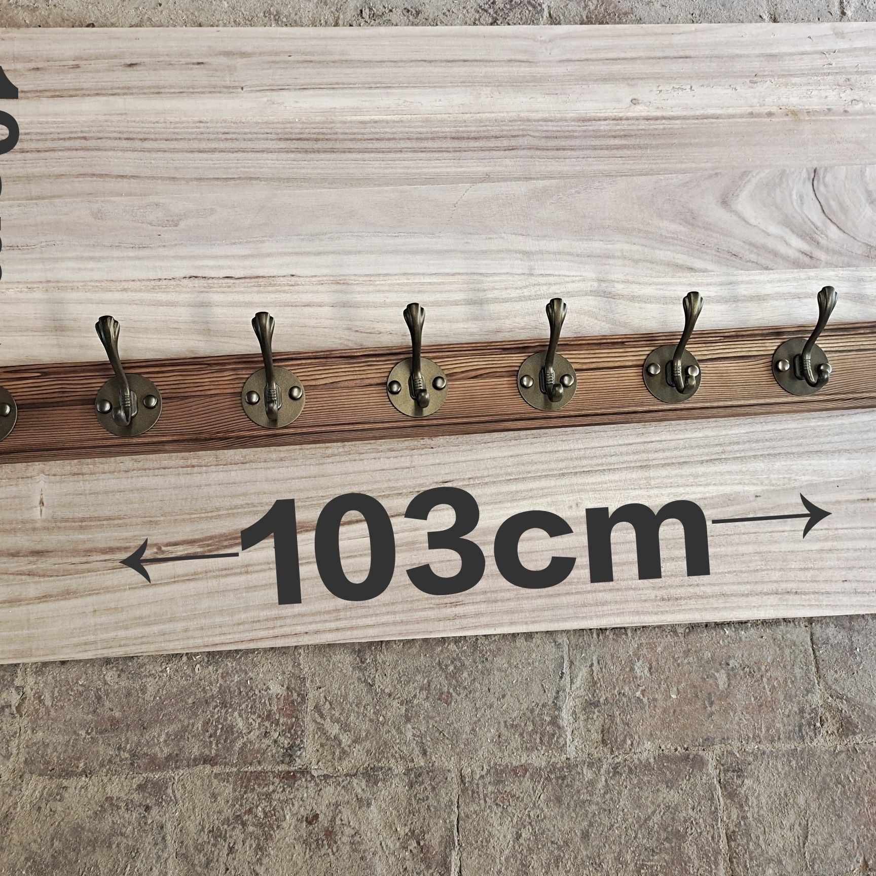 Perchero de madera maciza para bata de lujo con 4/5/6/7/8 ganchos, colgador de ropa de pared, llaves, almacenamiento de sombreros, colgante para muebles de entrada: Negro