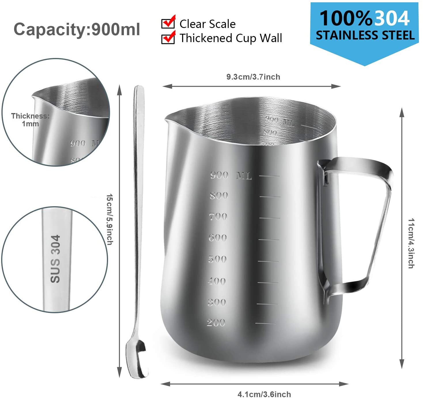 DIY Aromatherapy Candle Making Kit Supplies Handmake Tool Set Stainless Steel Cup Big Capacity 2000ML Inner Scale