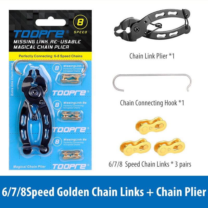 Cykel cykel mangler kæde quick link tang master link fjernelse reparationsværktøj 6/7/8/9/10/11/12 speed quick link stik: 6-7-8s gyldne
