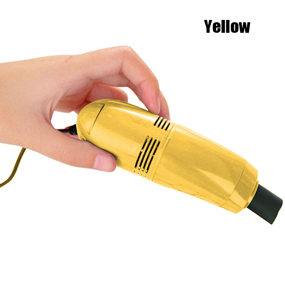Mini aspirador de polvo para ordenador, herramienta de limpieza, cepillo USB, cepillo para ordenador portátil,: Yellow