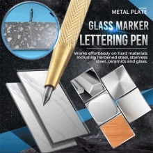 Rotulador de vidrio con placa de Metal, marcador de letras para cortar azulejos duros, cortador de acero de tungsteno, piedra de Metal, herramientas de grabado de aluminio