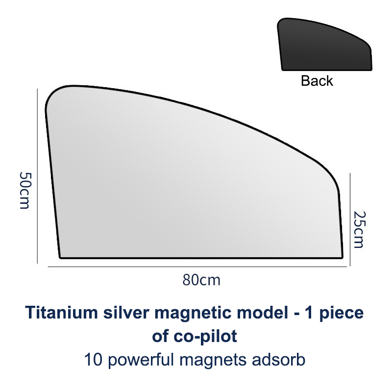 Zonneschermgordijnen voor de zijruit van de auto - Zomerzonbescherming UV-reflecterende magnetische privacyafdekkingen