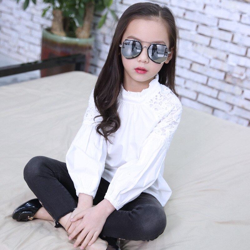 Girls Teenager White Blouses Arrivals Girls Shirts School Uniform Blouses Spring Shirt 4 5 6 7 8 9 10 11 12 13 14 Year