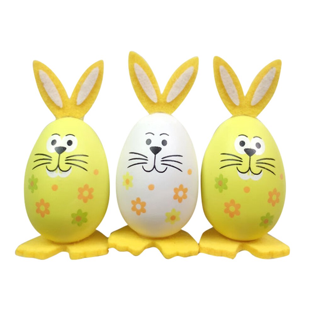 Leuke Pasen Konijn Eieren Vormige Thuis Decoratie Ambachten Happy Easter Partijen Kawaii Bunny Opknoping Kleurrijke Eieren: D