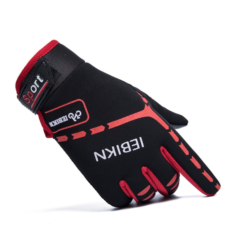 1 Paar Outdoor Sport Wandelen Fiets Fietsen Handschoenen Voor Mannen Vrouwen Windstopper Kunstleder Zachte Warme Vissen Handschoenen: Rood