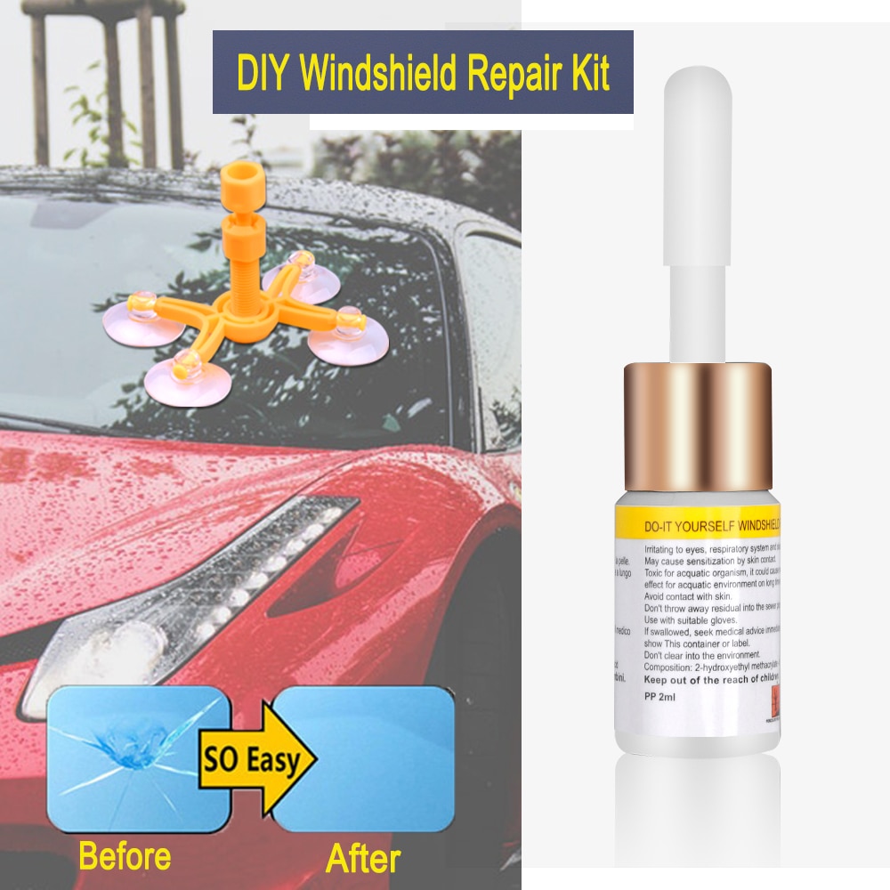 Auto Windshield repair kits DIY Car Window renovation tools Car Window Glasses Dent Crack Restore Set UV Resin (Not for Phone)