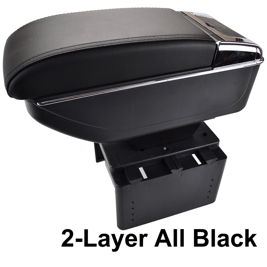 Xukey Central Armrest For Universal Console Center Black Storage Car Styling Box Ashtray 2002: 2-Layer All Black