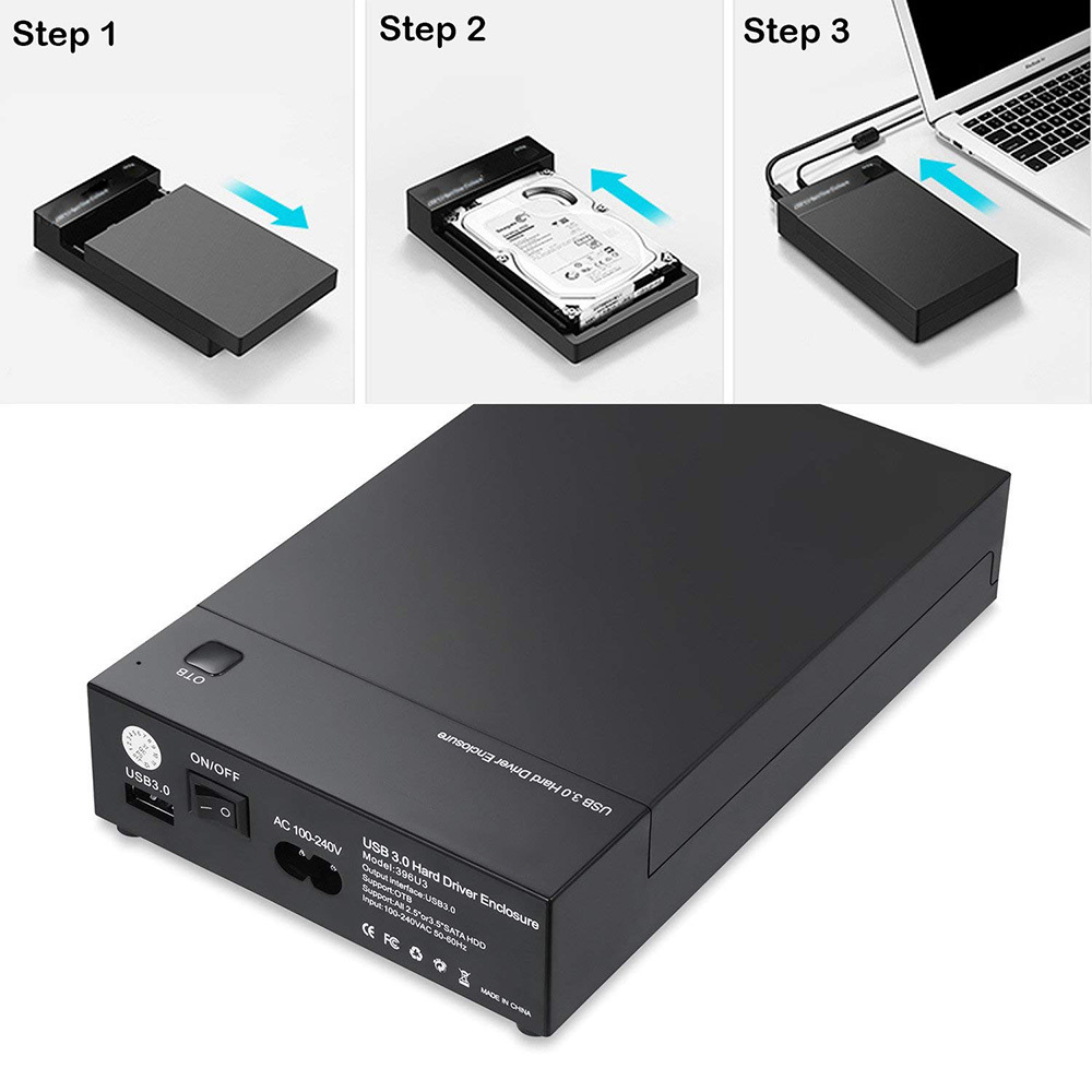 USB 3.0 2.5 "3.5" SATA dysk twardy zewnętrzna obudowa dysk SSD HDD przenośny pojemnik wsparcie skrzynki UASP i dyski 8TB