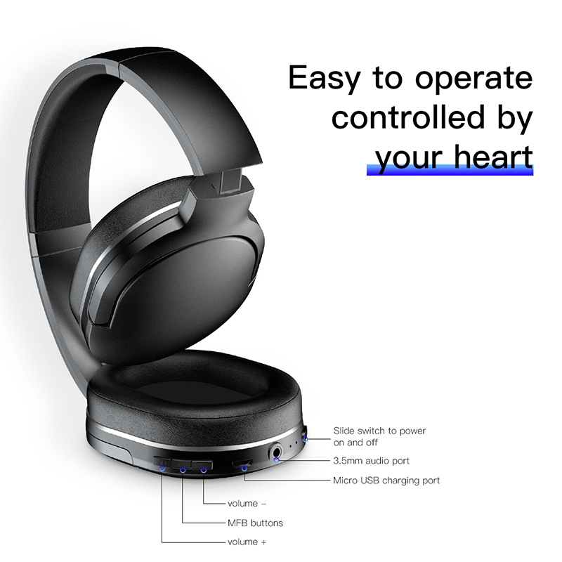 Baseus D02 Bluetooth Headphone Foldable bluetooth headset Wireless headphones Portable Bluetooth Earphone with Mic for Phone