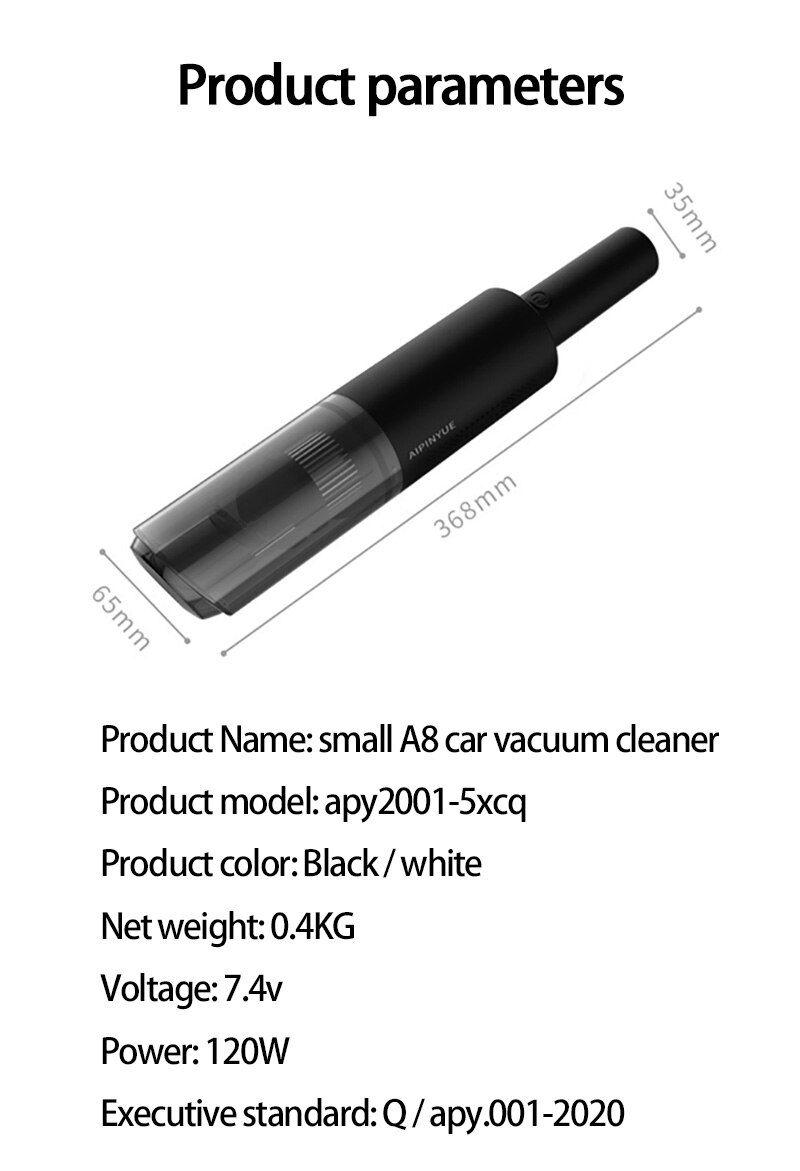 1Pc Draagbare Mini Auto Stofzuiger Hand-Held High-Power Auto Schoonmakers Bedrade/Draadloze Autolader stofzuiger Auto Elektronica