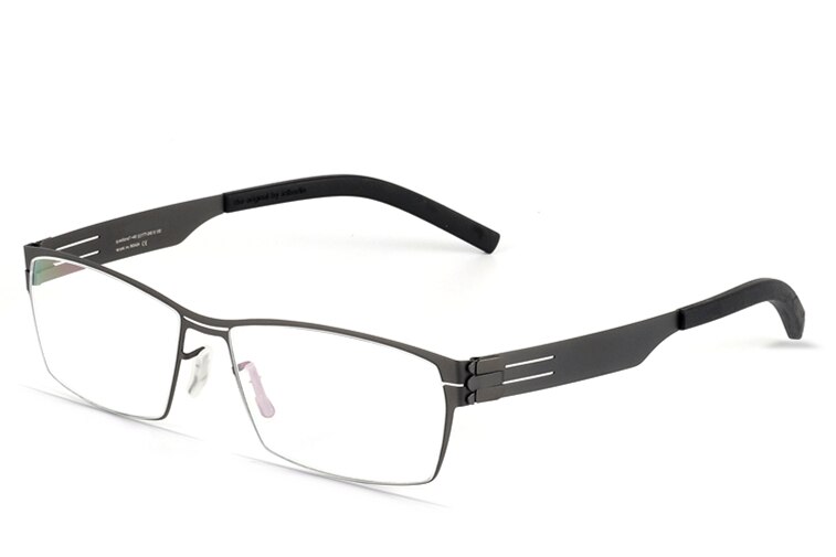 Titanium Alloy Optical Glasses Frame Men Ultralight Square Myopia Prescription Eyeglasses Male Metal Full Eye glasses: Gray