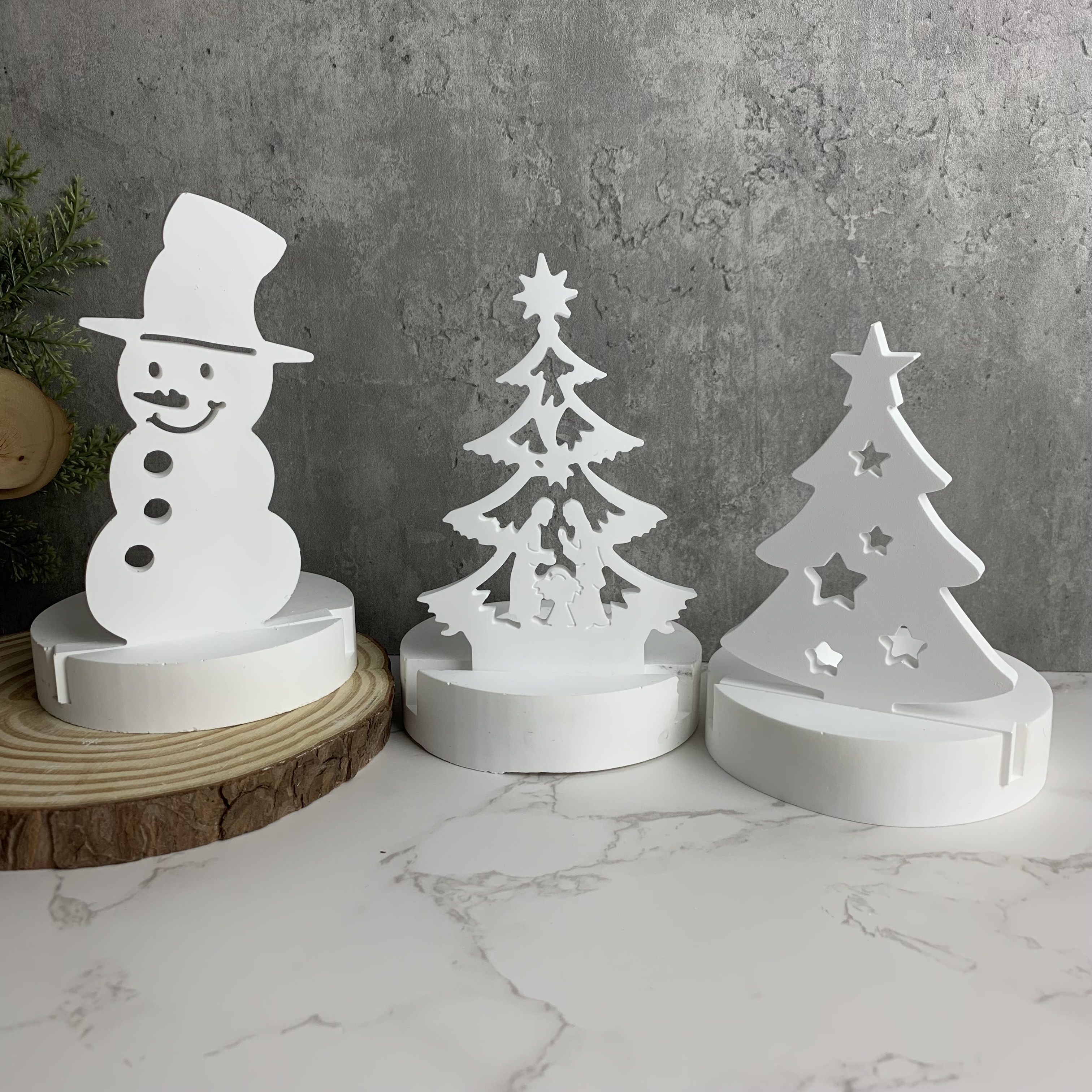 Serie natalizia portacandele stampo in silicone fai da te pupazzo di neve alce casa candeliere ornamento stampo in resina artigianato in gesso 3D decorazioni per la casa