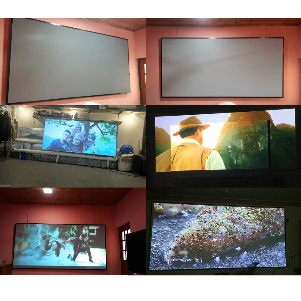 ProGaga High Brightness Projector Screen 60 100 120 inch 16:9 Reflective Fabric Cloth Screen for Espon BenQ XGIMI GA9 Projection