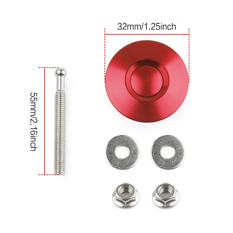 universell 1 stk 1.25 " 32mm trykknapp med trykknapper, låseklipsett, bil hurtig jdm stil pinner