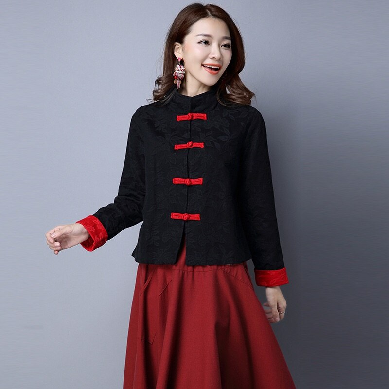Hanfu-ropa de estilo chino Vintage para mujer, traje Tang de lino y algodón de manga larga, Tops de tradicional de China, abrigo, T2441